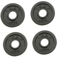 York 4x 1.25kg Hammertone Cast Iron Olympic Plates