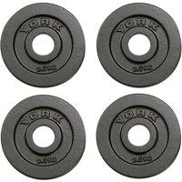York 4x 2.5kg Hammertone Cast Iron Olympic Plates