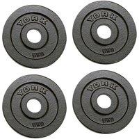 York 4x 5kg Hammertone Cast Iron Olympic Plates