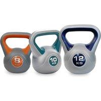 DKN 8, 10 and 12kg Vinyl Kettlebell Weight Set