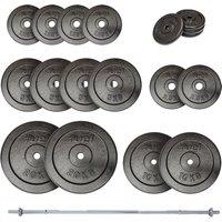 Fuel Fitness 100kg Standard Cast Iron Weight Set with 6ft Bar