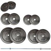Fuel Fitness 45kg Standard Cast Iron Weight Set with 5ft Bar