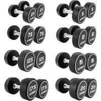 Spirit Fitness 2.5kg to 20kg Round CPU Dumbbells Set - 8 pairs