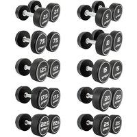 Spirit Fitness 2.5kg to 25kg Round Rubber Dumbbells Set - 10 pairs