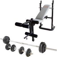 York B500 Weight Bench with Viavito 50kg Cast Iron Weight Set