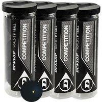 Dunlop Competition Squash Balls- 1 dozen (4 x3 Ball Tube)
