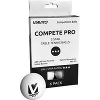 Viavito Compete Pro 3 Star Table Tennis Balls - Pack of 6