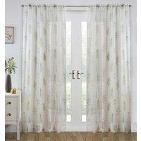 Bracken Ready Made Single Voile Curtain Green