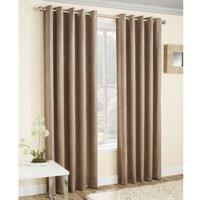 Vogue Thermal Blockout Ready Made Eyelet Curtains Latte