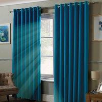 Blackout Ready Made Eyelet Curtains Blue