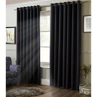 Blackout Ready Made Eyelet Curtains Charcoal