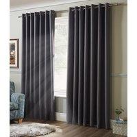 Blackout Ready Made Eyelet Curtains Silver