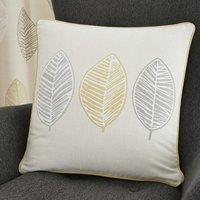 Fusion Skandi Leaf Filled Cushion 43cm x 43cm Ochre