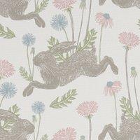 Clarke & Clarke March Hare Fabric Pastel