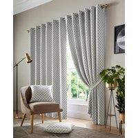 Cotswold Ready Made Lined Eyelet Curtains Silver