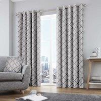 Brooklyn Ready Made Eyelet Curtains Grey