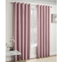 Vogue Thermal Blockout Ready Made Eyelet Curtains Blush