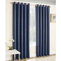 Vogue Thermal Blockout Ready Made Eyelet Curtains Navy