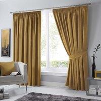 Fusion Dijon Blackout Ready Made Pencil Pleat Curtains Ochre