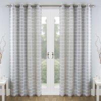Antigua Eyelet Ready Made Single Voile Curtain Grey