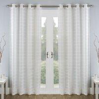 Antigua Eyelet Ready Made Single Voile Curtain Natural