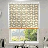 Orla Kiely Two Colour Stem Made to Measure Blackout Roller Blind Warm Grey