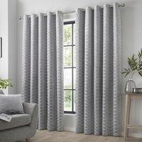 Curtina Kendal Ready Made Eyelet Curtains Silver