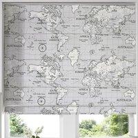 Maps Made to Measure Roman Blind Grey