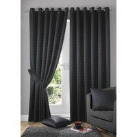 Madison Lined Ready Made Eyelet Curtains Black