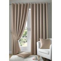 Madison Lined Ready Made Eyelet Curtains Latte