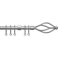 County 19mm Bay Window Curtain Poles Silver