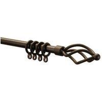 Crown Extendable Curtain Pole Black