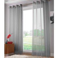 Plain Ring Top Voile Panel Silver