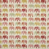 Clarke & Clarke Elephants Fabric Spice