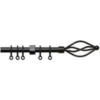 County 19mm Bay Window Curtain Poles Black