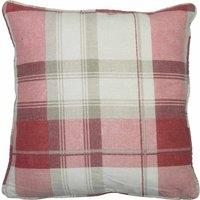 Fusion Balmoral Check Filled Cushion 43cm x 43cm Ruby
