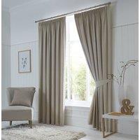 Fusion Dijon Blackout Ready Made Pencil Pleat Curtains Natural