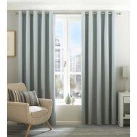 Riva Home Eclipse Blackout Lined Ready Made Eyelet Curtains Duck Egg
