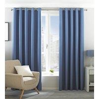 Riva Home Eclipse Blackout Lined Ready Made Eyelet Curtains Denim