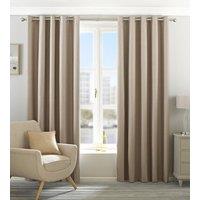 Riva Home Eclipse Blackout Lined Ready Made Eyelet Curtains Natural
