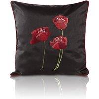 Poppies Filled Cushion 45cm x 45cm Black