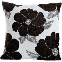 Poppy Chenille Filled Cushion 45cm x 45cm Black