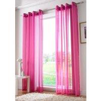 Plain Ring Top Ready Made Single Voile Curtain Cerise