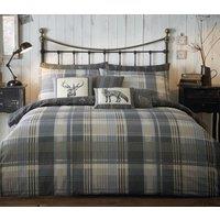 Dreams & Drapes Connolly Check Brushed Cotton Duvet Cover Bedding Set Charcoal