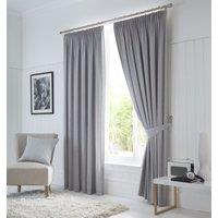 Fusion Dijon Blackout Ready Made Pencil Pleat Curtains Silver