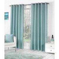 Fusion Sorbonne Ready Made Eyelet Curtains Duck Egg Blue