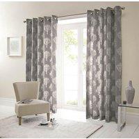 Fusion Woodland Ready Made Eyelet Curtains Charcoal