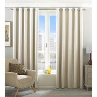 Riva Home Eclipse Blackout Lined Ready Made Eyelet Curtains Ivory