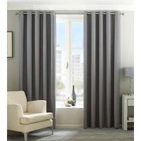 Riva Home Eclipse Blackout Lined Ready Made Eyelet Curtains Silver