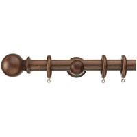 28mm Naturals Wood Pole Ball Finial Dark Walnut